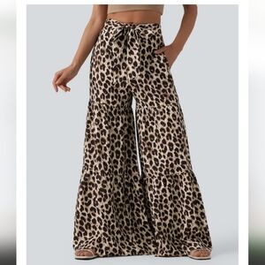 HALARA Leopard Print Wide-Leg Pants